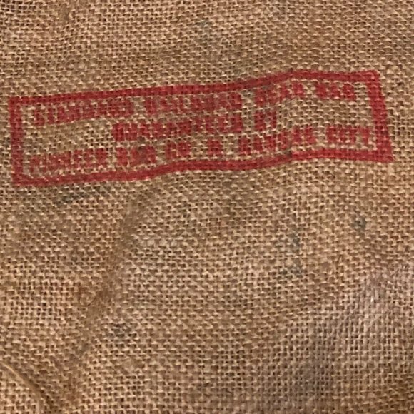 Burlap Sack BuckBoard PDQ Pinto Beans 100lbs Bag Bright Wagon Horse Western Vint - Picture 9 of 16